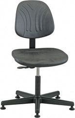 Bevco - 15 to 20" High Adjustable Chair - 23" Wide x 23" Deep, Polyurethane Seat, Black - Exact Tooling