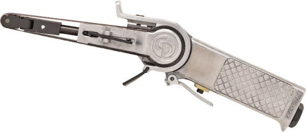 Chicago Pneumatic - 3/8 x 13 Inch, 18,000 RPM Air Belt Sander - 0.4 Hp, 1/4 Inch Inlet, 11 CFM Air Consumption, Handle Exhaust - Exact Tooling
