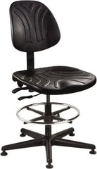 Bevco - 21 to 31" High Adjustable Chair - 27" Wide x 27" Deep, Polyurethane Seat, Black - Exact Tooling