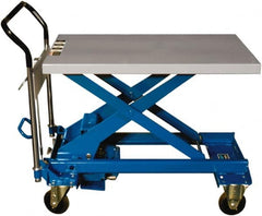 Southworth - 1,760 Lb Capacity Portable Foot-Operated Scissor Lift Table - 13" to 40-1/5" Lift Height, 39.4" Platform Length x 23.59" Platform Width - Exact Tooling