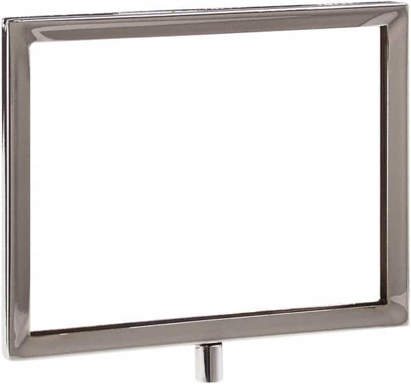 ECONOCO - 7 Inch Wide x 5-1/2 Inch High Sign Compatibility, Steel Square Frame Sign Holder - Chrome, 5-1/2 Inch Holder Height, Holds 1 Sign - Exact Tooling