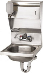 Krowne - 10" Long x 14" Wide Inside, 1 Compartment, Grade 304 Stainless Steel Hand Sink with Soap & Towel - 20 Gauge, 24" Long x 16" Wide x 15" High Outside, 6" Deep - Exact Tooling