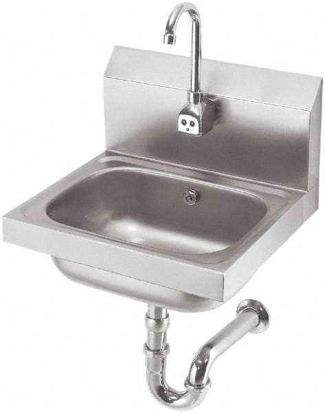 Krowne - 10" Long x 14" Wide Inside, 1 Compartment, Grade 304 Stainless Steel Hand Sink with Electronic Faucet - 20 Gauge, 15" Long x 16" Wide x 14" High Outside, 6" Deep - Exact Tooling
