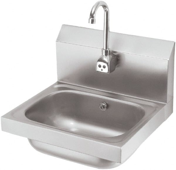 Krowne - 10" Long x 14" Wide Inside, 1 Compartment, Grade 304 Stainless Steel Hand Sink with Electronic Faucet - 20 Gauge, 15" Long x 16" Wide x 14" High Outside, 6" Deep - Exact Tooling