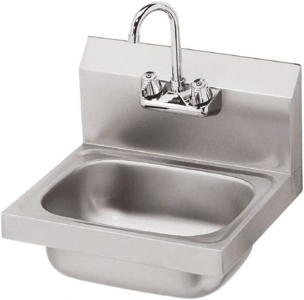 Krowne - 14" Long x 10" Wide Inside, 1 Compartment, Grade 304 Stainless Steel Hand Sink - 20 Gauge, 15" Long x 16" Wide x 6" High Outside, 6" Deep - Exact Tooling