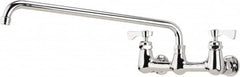 Krowne - Wall Mount, Low Arc Service Sink Faucet - Two Handle, Color Coded, Blade Handle, Swing Spout and Nozzle, No Drain - Exact Tooling