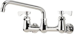 Krowne - Wall Mount, Low Arc Service Sink Faucet - Two Handle, Color Coded, Blade Handle, Swing Spout and Nozzle, No Drain - Exact Tooling
