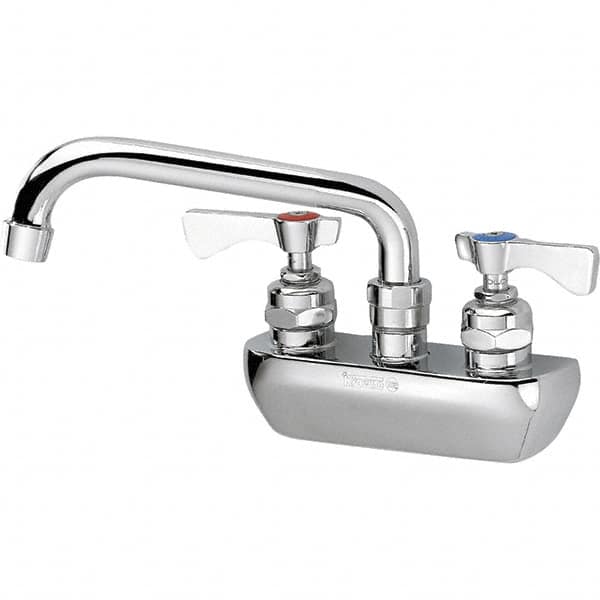 Krowne - Wall Mount, Low Arc Service Sink Faucet - Two Handle, Color Coded, Blade Handle, Swing Spout and Nozzle, No Drain - Exact Tooling