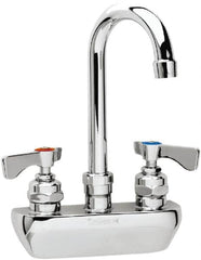 Krowne - Wall Mount, High Arc Service Sink Faucet - Two Handle, Color Coded, Blade Handle, Gooseneck Spout and Nozzle, No Drain - Exact Tooling