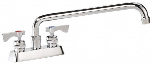 Krowne - Deck Mount, Low Arc Deck Mount Faucet - Two Handle, Color Coded, Blade Handle, Swing Spout and Nozzle, No Drain - Exact Tooling