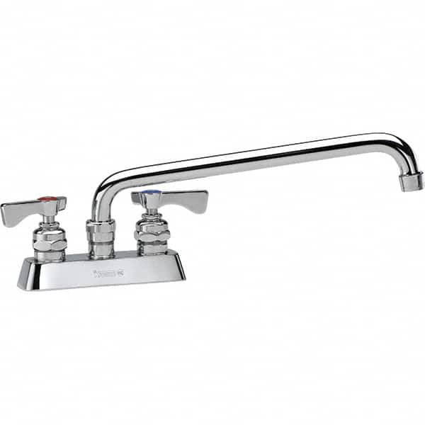 Krowne - Deck Mount, Low Arc Deck Mount Faucet - Two Handle, Color Coded, Blade Handle, Swing Spout and Nozzle, No Drain - Exact Tooling