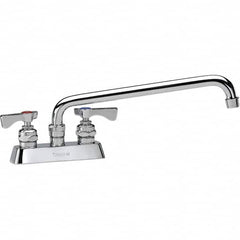 Krowne - Deck Mount, Low Arc Deck Mount Faucet - Two Handle, Color Coded, Blade Handle, Swing Spout and Nozzle, No Drain - Exact Tooling