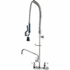 Krowne - Wall Mount, Add On Faucet for Pre-Rinse Units with Spray - Two Handle, Color Coded, Blade Handle, Gooseneck Spout with Hose, No Drain - Exact Tooling