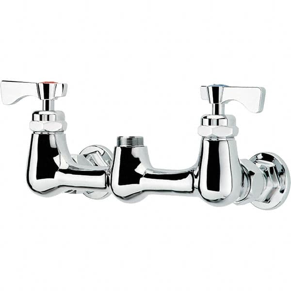 Krowne - Wall Mount, Spoutless Faucet Body Only - Two Handle, Color Coded, Blade Handle, Spoutless, No Drain - Exact Tooling