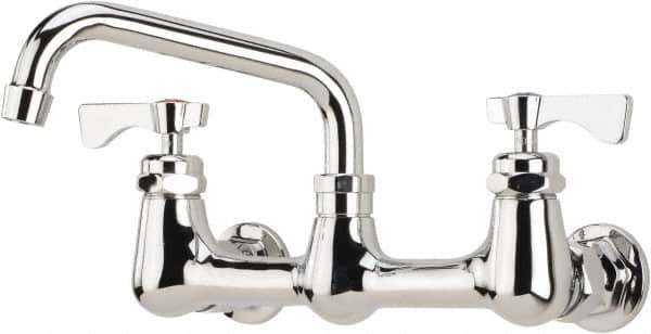 Krowne - Wall Mount, Low Arc Service Sink Faucet - Two Handle, Color Coded, Blade Handle, Swing Spout and Nozzle, No Drain - Exact Tooling