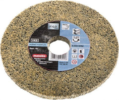 Metabo - 5" Diam, 3/8" Face Width, 7/8" Center Hole, Medium Grade, Fleece Deburring Wheel - Unitized, Hard Density 3 Grade, 10,000 RPM - Exact Tooling