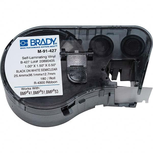 Brady - 1/2" x 1" Black Vinyl Cartridge - Exact Tooling