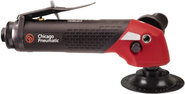 Chicago Pneumatic - 4 to 5" Disc, 13,500 RPM, Pneumatic Handheld Disc Sander - 74 CFM, 1/4" Inlet, 2.3 hp, 90 psi - Exact Tooling