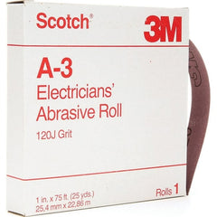 3M - 1" x 25 Yd 120 Grit Aluminum Oxide Shop Roll - Fine Grade - Exact Tooling
