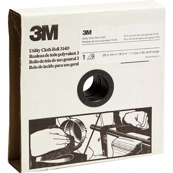 3M - 1" x 20 Yd 120 Grit Aluminum Oxide Shop Roll - Fine Grade - Exact Tooling