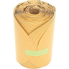 3M - 6" Diam, 100 Grit Aluminum Oxide Adhesive PSA Disc - Fine Grade, Gold, Paper Backing, Flexible, Use with Random Orbital Sanders - Exact Tooling