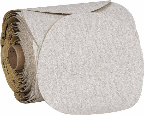 3M - 5" Diam, 80 Grit Aluminum Oxide Adhesive PSA Disc - Medium Grade, Brown, Cloth Backing, Flexible, Use with Random Orbital Sanders - Exact Tooling