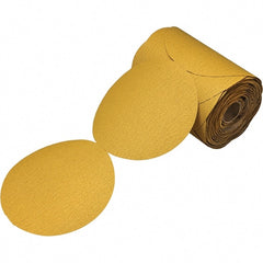 3M - 5" Diam, 800 Grit Aluminum Oxide Adhesive PSA Disc - Super Fine Grade, Gold, Film Backing, Flexible, Use with Random Orbital Sanders - Exact Tooling