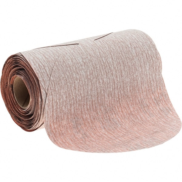 3M - 5" Diam, 280 Grit Aluminum Oxide Adhesive PSA Disc - Very Fine Grade, Gold, Film Backing, Flexible, Use with Random Orbital Sanders - Exact Tooling
