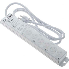 Leviton - 6 Outlets, 125 VAC20 Amps, 7' Cord, Standard Power Outlet Strip - Wall/Surface Mount, 5-20 NEMA Configuration, 1-1/4' Strip, UL 60601-1 - Exact Tooling