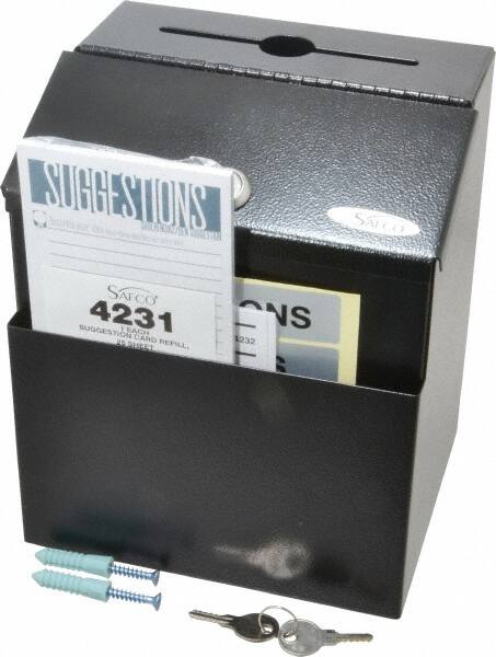 Safco - 7-1/8 Inch Wide x 6 Inch Deep x 8-1/2 Inch High Suggestion Box - Black - Exact Tooling