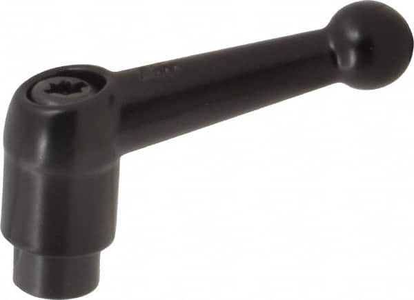 KIPP - #8-32, 0.51" Hub Diam, Zinc Die Cast (Steel Components) Tapped Adjustable Clamping Lever - 1.81" OAL, 1.28" High, 0.35" Hole Depth - Exact Tooling