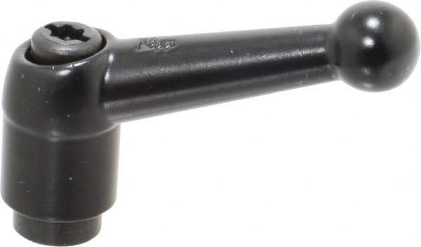 KIPP - 1/4-20, 0.51" Hub Diam, Zinc Die Cast (Steel Components) Tapped Adjustable Clamping Lever - 1.81" OAL, 1.28" High, 0.35" Hole Depth - Exact Tooling