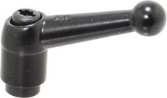 KIPP - 1/4-20, 0.51" Hub Diam, Zinc Die Cast (Steel Components) Tapped Adjustable Clamping Lever - 1.81" OAL, 1.28" High, 0.35" Hole Depth - Exact Tooling
