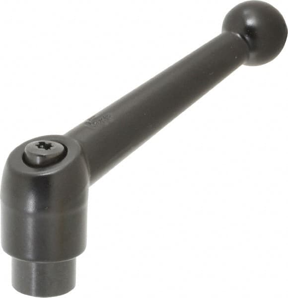 KIPP - 5/16-18, 0.83" Hub Diam, Zinc Die Cast (Steel Components) Tapped Adjustable Clamping Lever - 3.54" OAL, 2.26" High, 0.55" Hole Depth - Exact Tooling