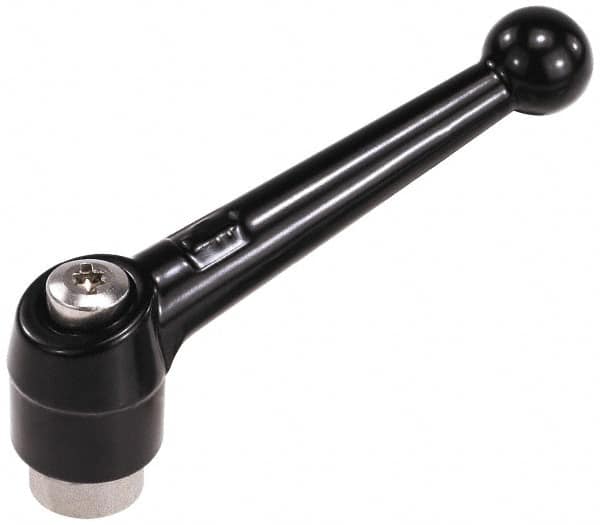 KIPP - 5/8-11, 1.18" Hub Diam, Zinc Die Cast (Stainless Steel Components) Tapped Adjustable Clamping Lever - 4.96" OAL, 3.11" High, 0.91" Hole Depth - Exact Tooling