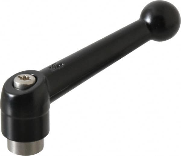 KIPP - 1/4-20, 0.71" Hub Diam, Zinc Die Cast (Stainless Steel Components) Tapped Adjustable Clamping Lever - 2.87" OAL, 1.79" High, 0.47" Hole Depth - Exact Tooling