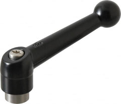 KIPP - 1/4-20, 0.71" Hub Diam, Zinc Die Cast (Stainless Steel Components) Tapped Adjustable Clamping Lever - 2.87" OAL, 1.79" High, 0.47" Hole Depth - Exact Tooling