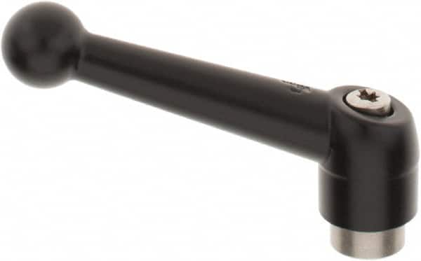KIPP - 5/16-18, 0.71" Hub Diam, Zinc Die Cast (Stainless Steel Components) Tapped Adjustable Clamping Lever - 2.87" OAL, 1.79" High, 0.47" Hole Depth - Exact Tooling