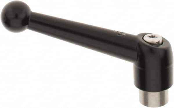 KIPP - 5/16-18, 0.83" Hub Diam, Zinc Die Cast (Stainless Steel Components) Tapped Adjustable Clamping Lever - 3.54" OAL, 2.26" High, 0.55" Hole Depth - Exact Tooling