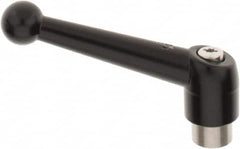 KIPP - 5/16-18, 0.83" Hub Diam, Zinc Die Cast (Stainless Steel Components) Tapped Adjustable Clamping Lever - 3.54" OAL, 2.26" High, 0.55" Hole Depth - Exact Tooling