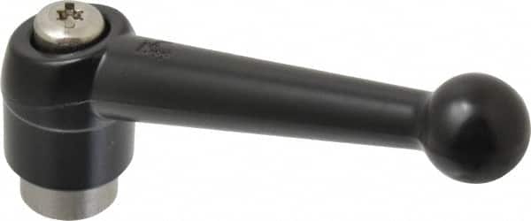 KIPP - 3/8-16, 0.98" Hub Diam, Zinc Die Cast (Stainless Steel Components) Tapped Adjustable Clamping Lever - 4-1/4" OAL, 2.64" High, 0.67" Hole Depth - Exact Tooling