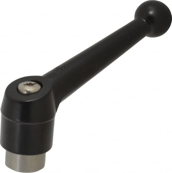 KIPP - 1/2-13, 1.18" Hub Diam, Zinc Die Cast (Stainless Steel Components) Tapped Adjustable Clamping Lever - 4.96" OAL, 3.11" High, 0.91" Hole Depth - Exact Tooling