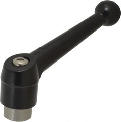 KIPP - 1/2-13, 1.18" Hub Diam, Zinc Die Cast (Stainless Steel Components) Tapped Adjustable Clamping Lever - 4.96" OAL, 3.11" High, 0.91" Hole Depth - Exact Tooling