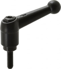 KIPP - #10-24, 13mm Hub Diam, Zinc Die Cast (Steel Components) Threaded Stud Adjustable Clamping Lever - 0.59" Stud Length, 46mm OAL, 32.5mm High - Exact Tooling