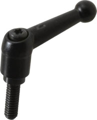 KIPP - 1/4-20, 13mm Hub Diam, Zinc Die Cast (Steel Components) Threaded Stud Adjustable Clamping Lever - 0.79" Stud Length, 46mm OAL, 32.5mm High - Exact Tooling
