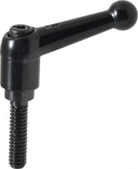 KIPP - 1/4-20, 13mm Hub Diam, Zinc Die Cast (Steel Components) Threaded Stud Adjustable Clamping Lever - 0.98" Stud Length, 46mm OAL, 32.5mm High - Exact Tooling