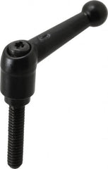 KIPP - 1/4-20, 13mm Hub Diam, Zinc Die Cast (Steel Components) Threaded Stud Adjustable Clamping Lever - 1.18" Stud Length, 46mm OAL, 32.5mm High - Exact Tooling