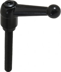 KIPP - 1/4-20, 13mm Hub Diam, Zinc Die Cast (Steel Components) Threaded Stud Adjustable Clamping Lever - 1.77" Stud Length, 46mm OAL, 32.5mm High - Exact Tooling