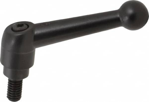 KIPP - 5/16-18, 0.71" Hub Diam, Zinc Die Cast (Steel Components) Threaded Stud Adjustable Clamping Lever - 0.59" Stud Length, 2.87" OAL, 1.79" High - Exact Tooling