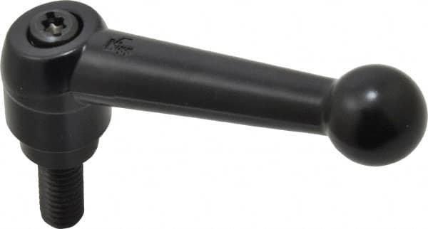 KIPP - 5/16-18, 0.71" Hub Diam, Zinc Die Cast (Steel Components) Threaded Stud Adjustable Clamping Lever - 0.79" Stud Length, 2.87" OAL, 1.79" High - Exact Tooling